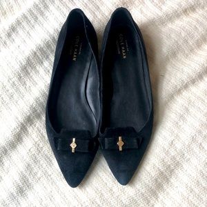 Cole Haan black suede pointed toe flats